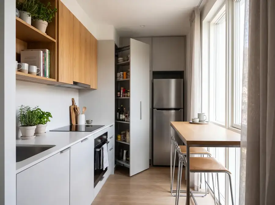 Kompakte Einbauküche für eine Stadtwohnung in Dessau